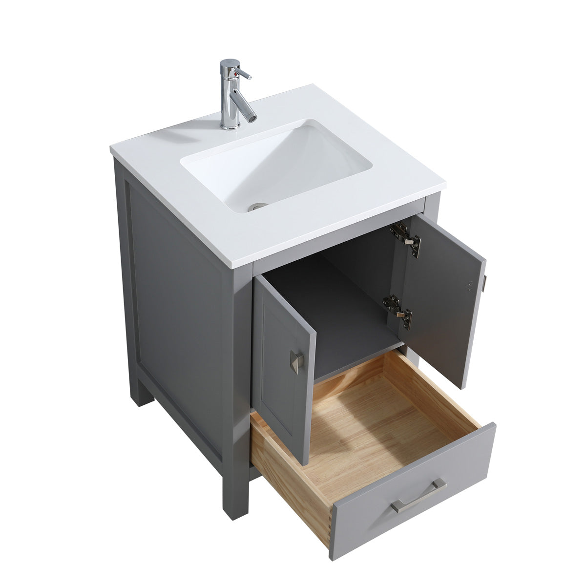 24" Bathroom Vanity with Quartz Countertop - 9008 Series