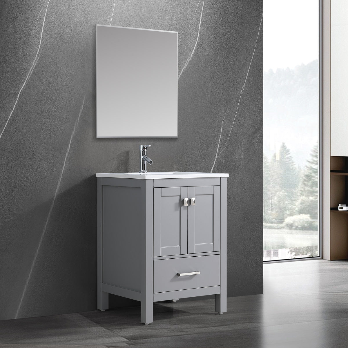 24" Bathroom Vanity with Quartz Countertop - 9008 Series