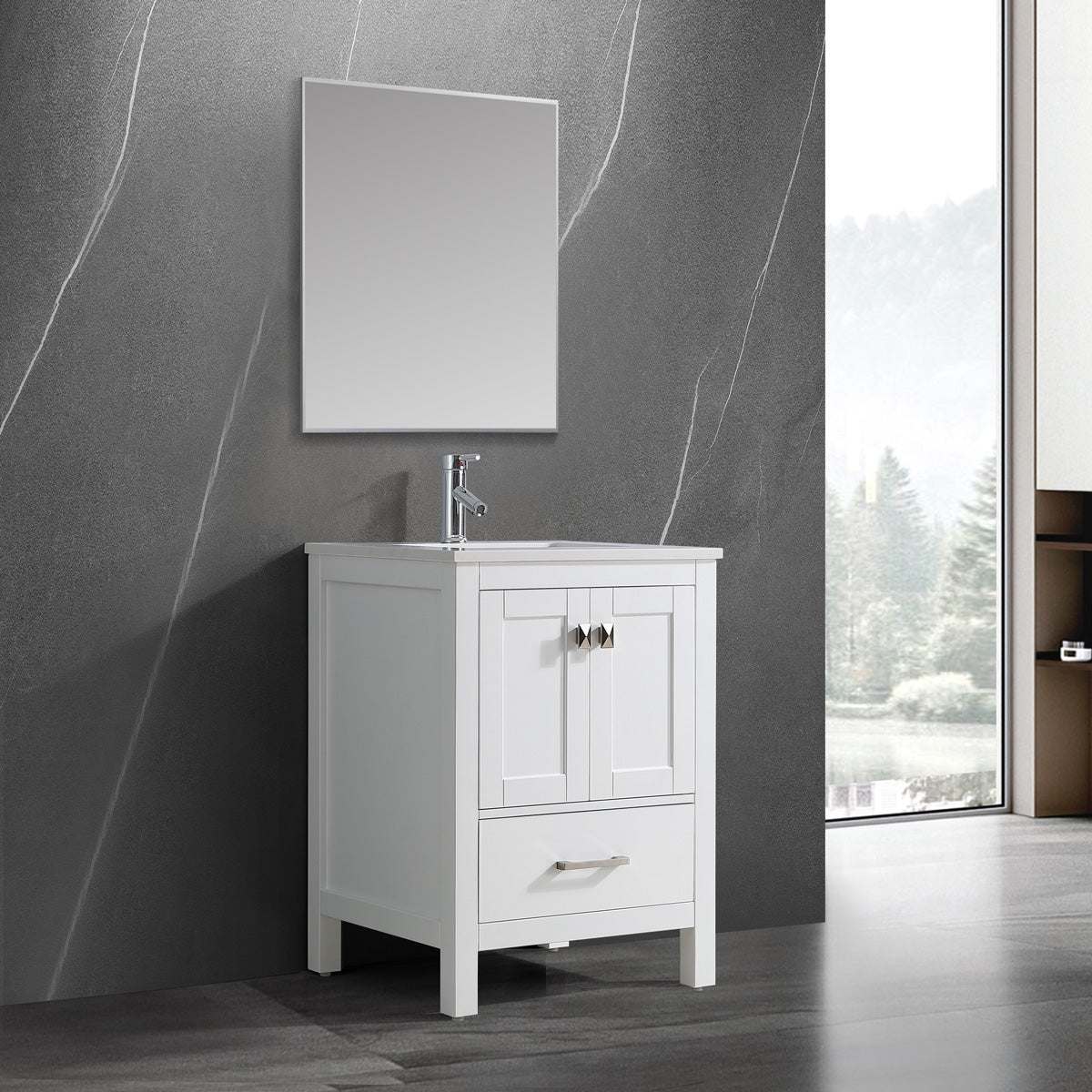 24" Bathroom Vanity with Quartz Countertop - 9008 Series