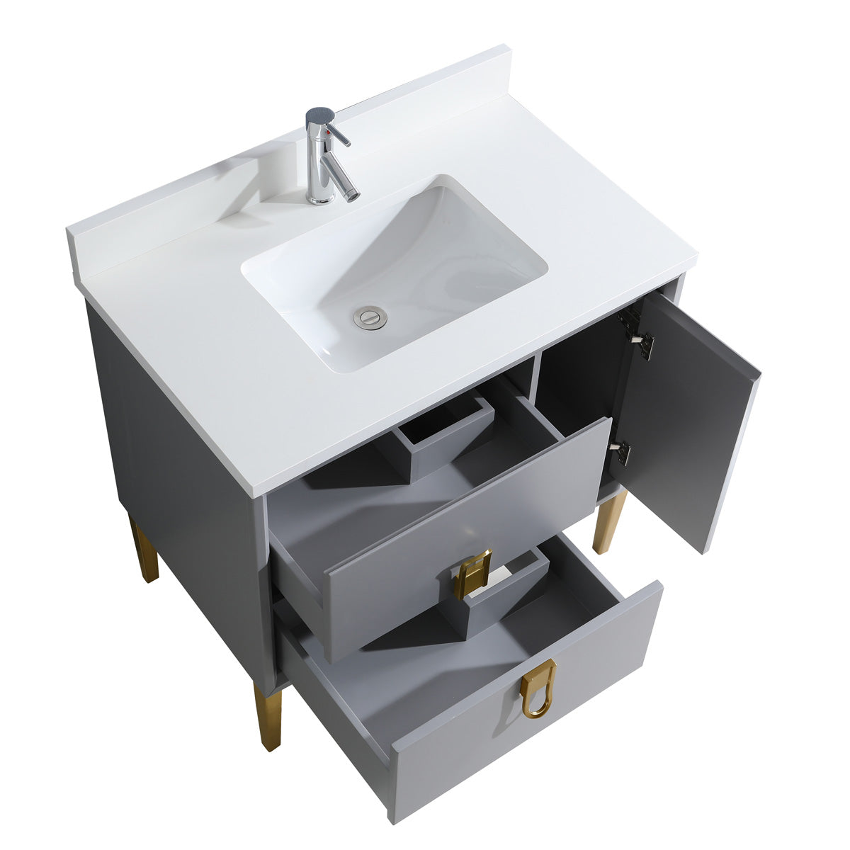 36" Bathroom Vanity with 2 Drawers & Cabinet - 8296 Series