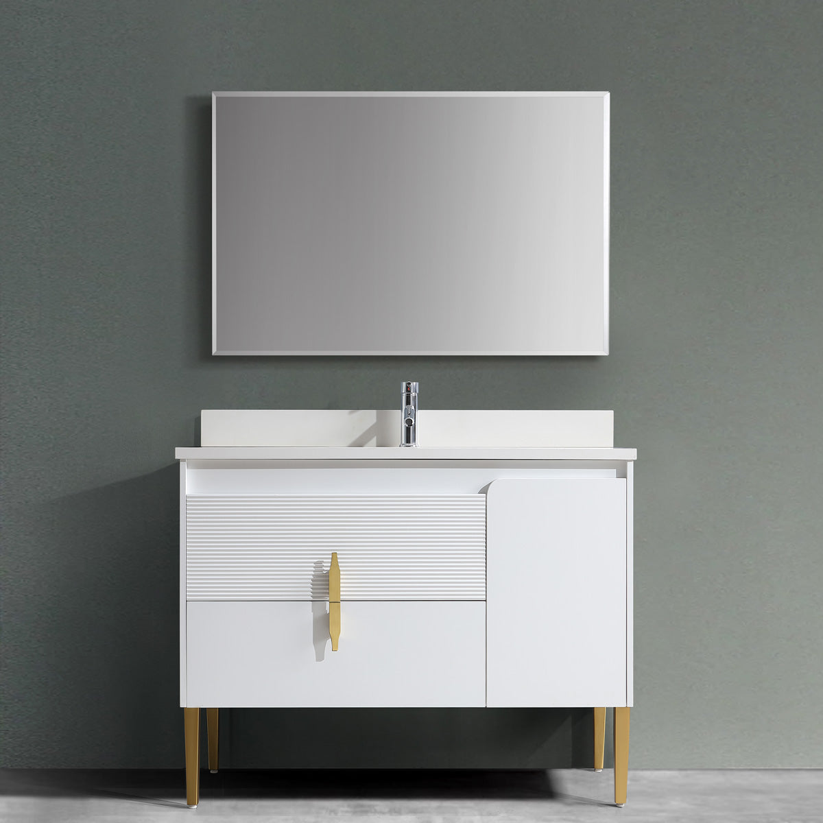 36" Bathroom Vanity with 2 Long Drawers & Cabinet - 8271 Series