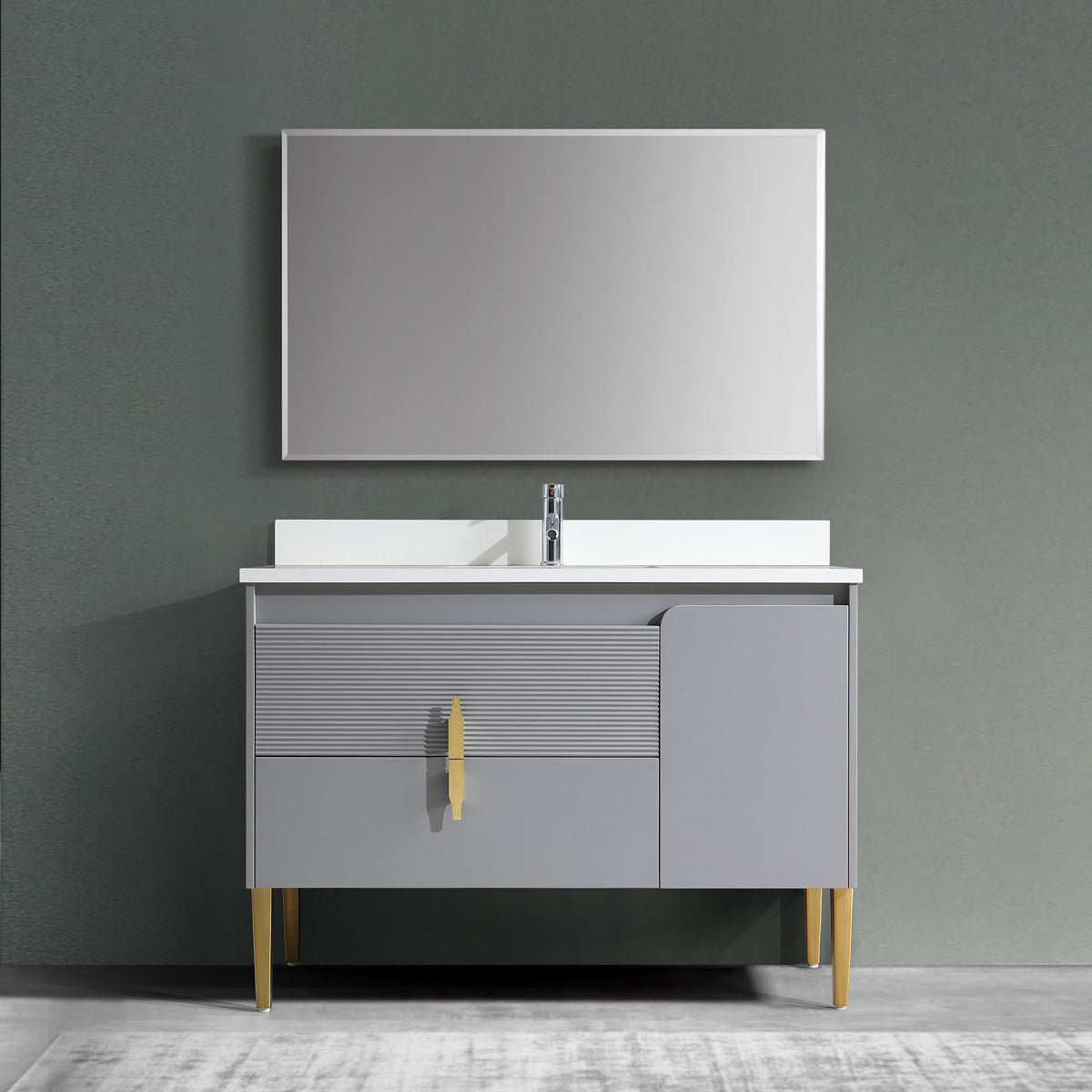 48" Bathroom Vanity with 2 Long Drawers & Cabinet - 8271 Series