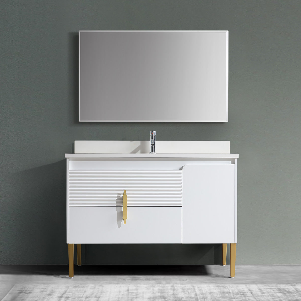 48" Bathroom Vanity with 2 Long Drawers & Cabinet - 8271 Series