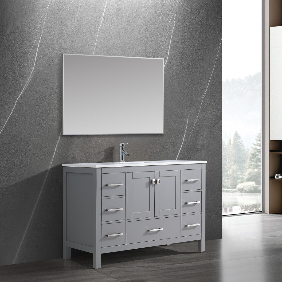 48" Bathroom Vanity with Cabinet & 7 Drawers - 9008 Series