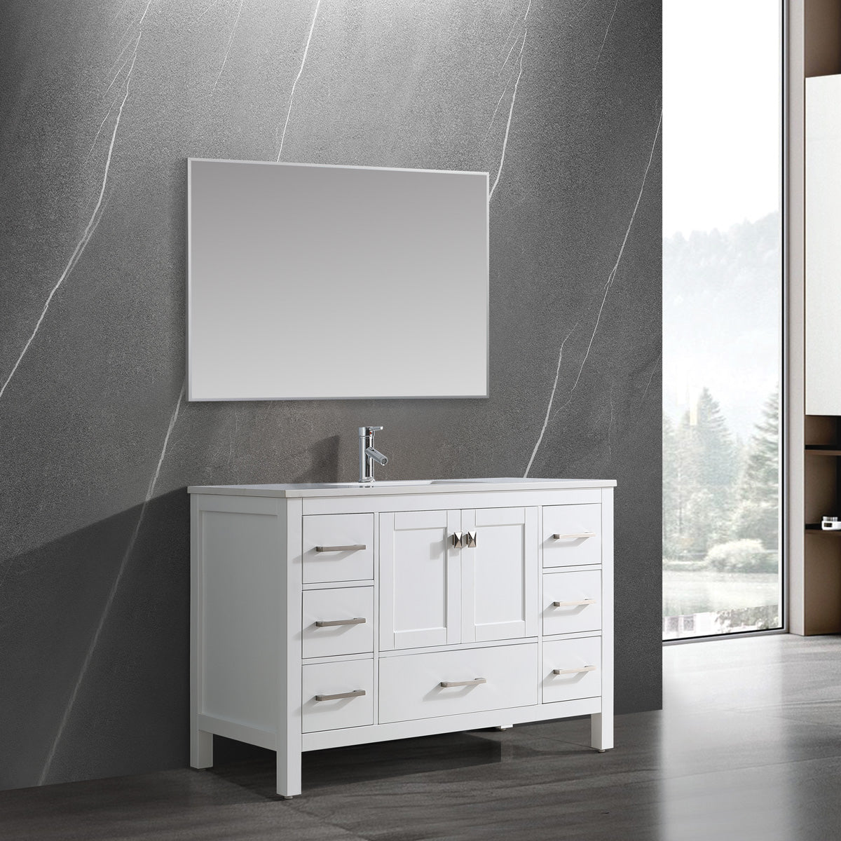 48" Bathroom Vanity with Cabinet & 7 Drawers - 9008 Series