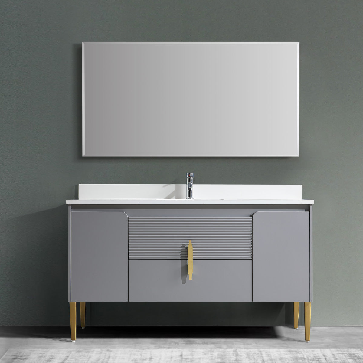 60" Bathroom Vanity with 2 Long Drawers & 2 Cabinets - 8271 Series