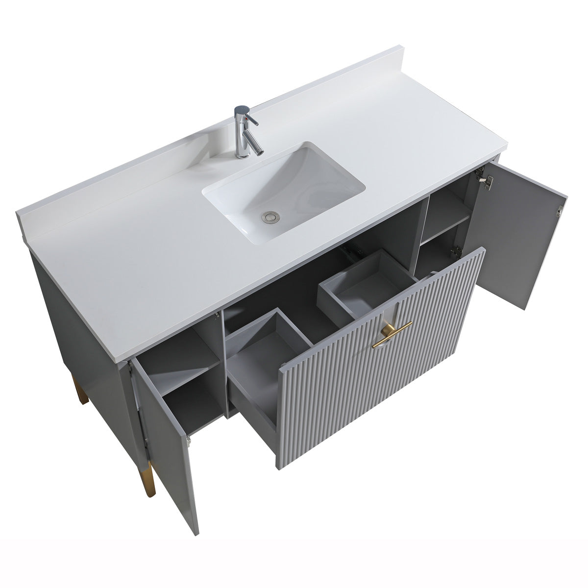 60" Bathroom Vanity with  2 Cabinets & Drawer - 8339 Series