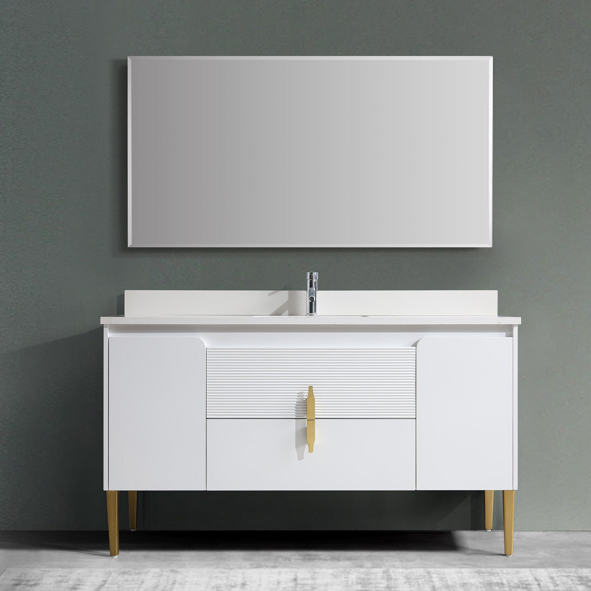 60" Bathroom Vanity with 2 Long Drawers & 2 Cabinets - 8271 Series